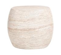 Beliani Table d'Appoint Moderne avec Plateau en Placage Effet Travertin Imitation Pierre Beige Ricadi