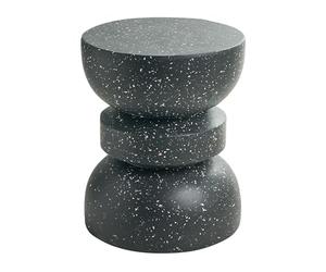 Beliani Table d'Appoint Moderne en Fibre de Verre Oxyde de Magnésium 37 cm en Forme de Sablier Effet Terrazzo Résistant UV Rouille Eau Vent Noire Faliro