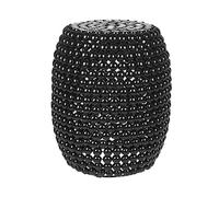 Beliani Table d'Appoint Noire en Fer et Plastique en Forme de Tambour Taille Grande Uhana