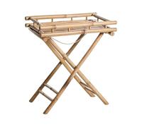 Beliani Table d'Appoint pour Salle de Bain Scandinave Moderne en Bambou Plateau Pliant Naturel Misicuni
