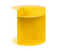 Beliani Table d'Appoint Ronde avec Étagère Métal Jaune Taggart