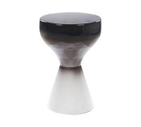 Beliani Table d'Appoint Ronde en Métal Noir et Blanc 30 cm Diamètre Style Moderne Tibito