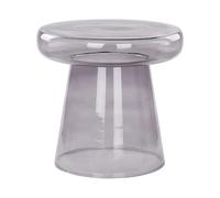 Beliani Table d'Appoint Ronde en Verre Teinté Gris 39 cm de Diamètre Style Moderne Caldera
