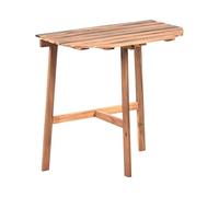 Beliani Table de Bistrot de Jardin en Bois d'Acacia Demi Ronde 70 x 44 cm Pliable Meuble d'Extérieur Marron Osigo