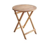Beliani Table de Bistrot de Jardin Pliable en Bois d'Acacia Ronde ø 60 cm en Bois d'Acacia Marron Prossedi