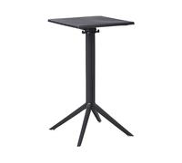 Beliani Table de Bistrot en Matière Synthétique 60 x 60 cm Plateau Rabattable Résistant à l'Extérieur Noire Lemnos