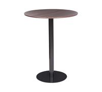 Beliani Table de Bistrot Moderne en Métal Plateau en MDF 80 x 80 cm Meuble de Salon Cuisine Marron et Noir Morella