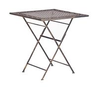 Beliani Table de Bistrot Pliable pour Jardin Extérieur Plateau 70 x 70 cm Effet Vieilli en Métal Noir Bormio