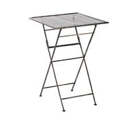 Beliani Table de Bistrot Pliable pour Jardin Extérieur Plateau Effet Vieilli en Métal Noir Bormio