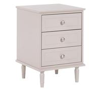 Beliani Table de Chevet à 3 Tiroirs Style Traditionnel Beige Oberon