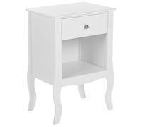 Beliani Table de Chevet Blanche avec Tiroir Pratique Intégré Ajout Idéal pour Chambre à Coucher au Style Rustique Scandinave et Moderne