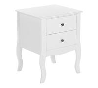 Beliani - Table de Chevet - Lane - 2 Tiroirs, en MDF, Blanc