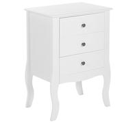 Beliani - Table de Chevet - Lane - 3 Tiroirs, en MDF, Blanc
