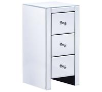 Beliani - Table de Chevet - Lorris - Effet Miroir 3 Tiroirs