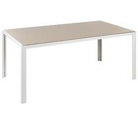 Beliani Table de Jardin 160 x 90 cm en Aluminium et Verre Beige Style Industriel Catania