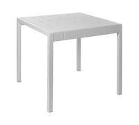 Beliani Table de Jardin en Matière Synthétique 4 Places Résistant aux Intempéries Meuble d'Extérieur Patio Grise Bartica