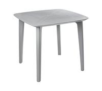 Beliani Table de Jardin en Matière Synthétique 4 Places Résistante aux Intempéries Meuble Patio Terrasse Extérieur Gris Clair Sorico