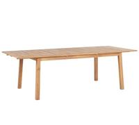 Beliani Table de Jardin Marron Clair Extensible 180/240 x 100 cm en Bois d'Accacia avec Une Touche Rétro et Minimaliste pour Extérieur Traditionnel ou Moderne