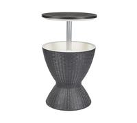 Beliani Table de Jardin Noire en Polypropylène 49 cm Ronde avec Glacière Intégrée Aisa