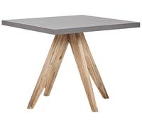 Beliani - Table de Jardin - Olbia - 90 x 90 cm, en Fibre-ciment et Bois d'A