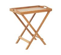 Beliani Table de Jardin Pliante 68 x 45 cm en Bois d'Acacia Marron Clair Dossier à 6 Positions Java
