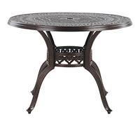 Beliani Table de Jardin Ronde 102 cm en Aluminium Marron Cuivré Salento