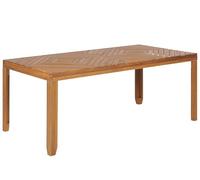 Beliani Table de Repas de Jardin 6 Personnes 180 x 90 cm en Bois d'Acacia Clair Baratti
