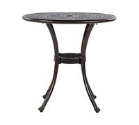 Beliani Table de Repas de Jardin Ronde 65 cm en Aluminium Effet Vieilli Marron Foncé Très Décorative pour Jardin ou Terrasse Classique et Vintage