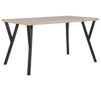 Beliani - Table de salle à manger - Bravo - 140x80 cm, MDF et Métal, Bois Clair