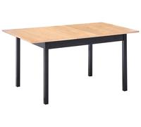 Beliani Table de Salle à Manger Extensible 120/150x80cm Bois Marron Clair/Noir