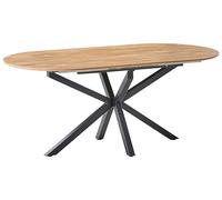 Beliani Table de Salle à Manger Moderne en MDF Extensible avec Rallonge 140/180 x 90 cm Forme Ovale Marron Macquarie