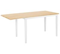 Beliani Table Extensible de Salle à Manger 120/160 x 75 cm en Bois Marron Clair et Blanc de Style Traditionnel pour Intérieur Scandinave ou Moderne