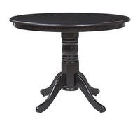 Beliani Table Ronde Salle à Manger Vintage 100 cm avec Pied Central en Bois Noir Akron