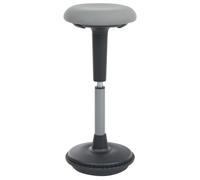 Beliani Tabouret de Bureau Oscillant en Tissu avec Structure Métallique Siège Hauteur Réglable Assise Active Gris Estell