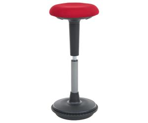 Beliani Tabouret de Bureau Oscillant en Tissu avec Structure Métallique Siège Hauteur Réglable Assise Active Rouge Estell