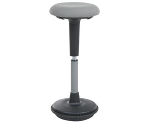 Beliani Tabouret de Bureau Oscillant en Tissu avec Structure Métallique Siège Hauteur Réglable Assise Active Gris Estell
