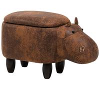 Beliani - Tabouret pour Enfant - Hippo - avec Rangement, en Cuir PU Marron