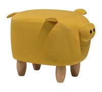 Beliani - Tabouret pour Enfant - Piggy - en Tissu Polyester, Jaune