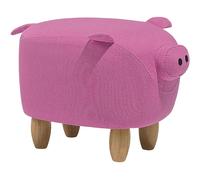 Beliani - Tabouret pour Enfant - Piggy - en Tissu Polyester, Rose