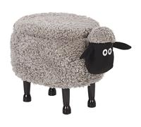 Beliani - Tabouret pour Enfant - Sheep - avec Rangement, en Tissu, Gris