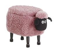 Beliani - Tabouret pour Enfant - Sheep - avec Rangement, en Tissu, Rose