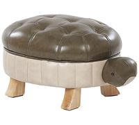 Beliani - Tabouret pour Enfant - Turtle - en Cuir PU, Vert et Beige