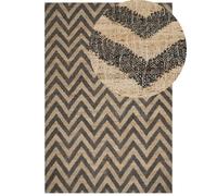 Beliani Tapis Beige et Noir en Jute 200 x 300 cm Convient au Chauffage par Sol Dedepinari