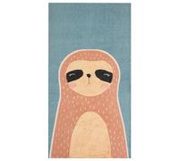 Beliani Tapis Chambre d'enfant Motif Paresseux 80 x 150 cm en Coton Bleu et Orange Isak