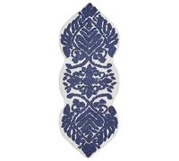 Beliani Tapis de Bain en Coton Forme Irrégulière à Motifs Décoratifs 150 x 60 cm Bleu Canbar