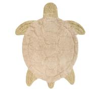 Beliani Tapis en Coton 110 x 130 cm Forme de Tortue Lavable en Machine Décoration Chambre Enfant Beige Tortie