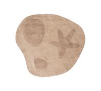 Beliani Tapis en Coton 120 cm Rond Lavable en Machine à Motifs Accessoire Chambre Enfants Beige Clair Iringal