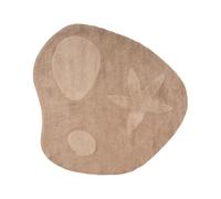 Beliani Tapis en Coton 120 cm Rond Lavable en Machine à Motifs Accessoire Chambre Enfants Beige Iringal