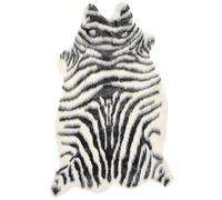 Beliani Tapis en Fausse Fourrure Imitation Peau de Zèbre 60 x 90 cm Accessoire Déco Idéal pour Chambre ou Salon Moderne Rustique et Traditionnel
