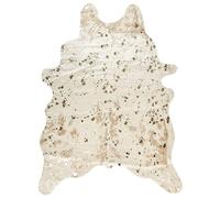 Beliani Tapis Fausse Peau de Vache avec Taches Éparses 150 x 200 cm en Acrylique et Polyester Beige Doré